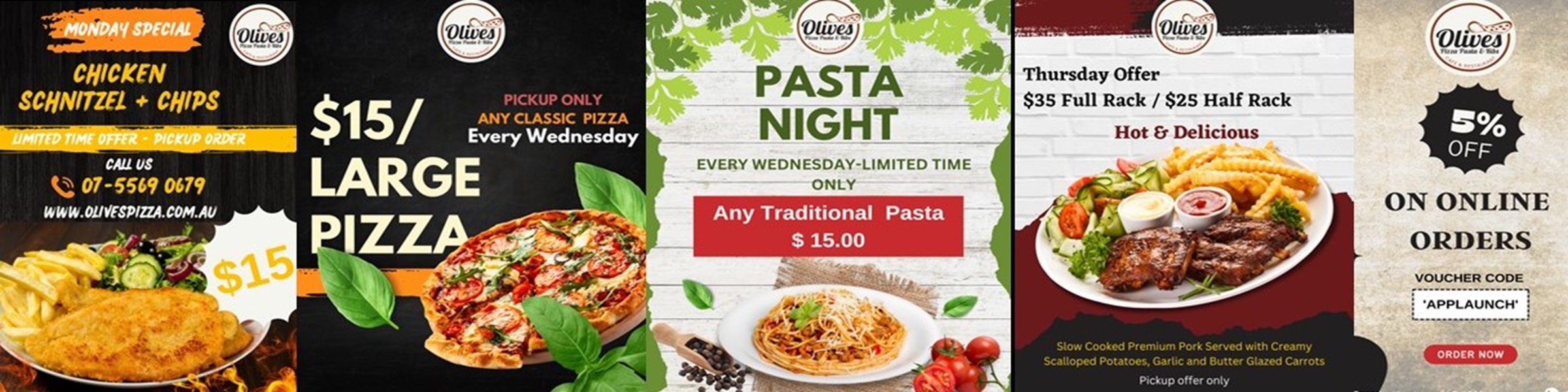Olives Pizza Pasta Ribs Cafe and Restaurant Online Ordering